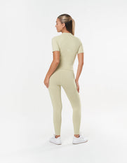 Premium Seamless High Neck Tee - Vanilla Essence