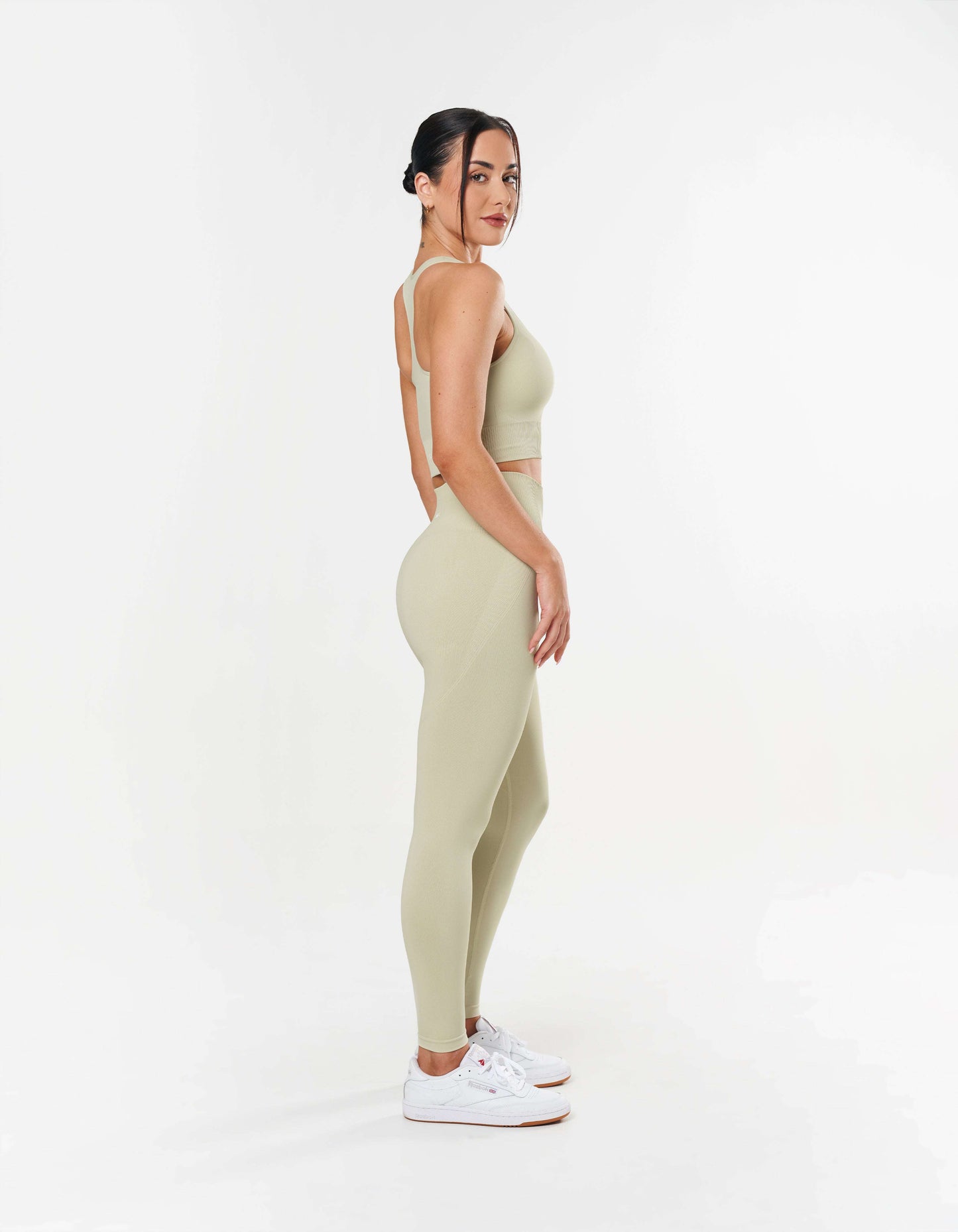 Premium Seamless Racer Crop - Vanilla Essence