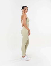 Premium Seamless Racer Crop - Vanilla Essence