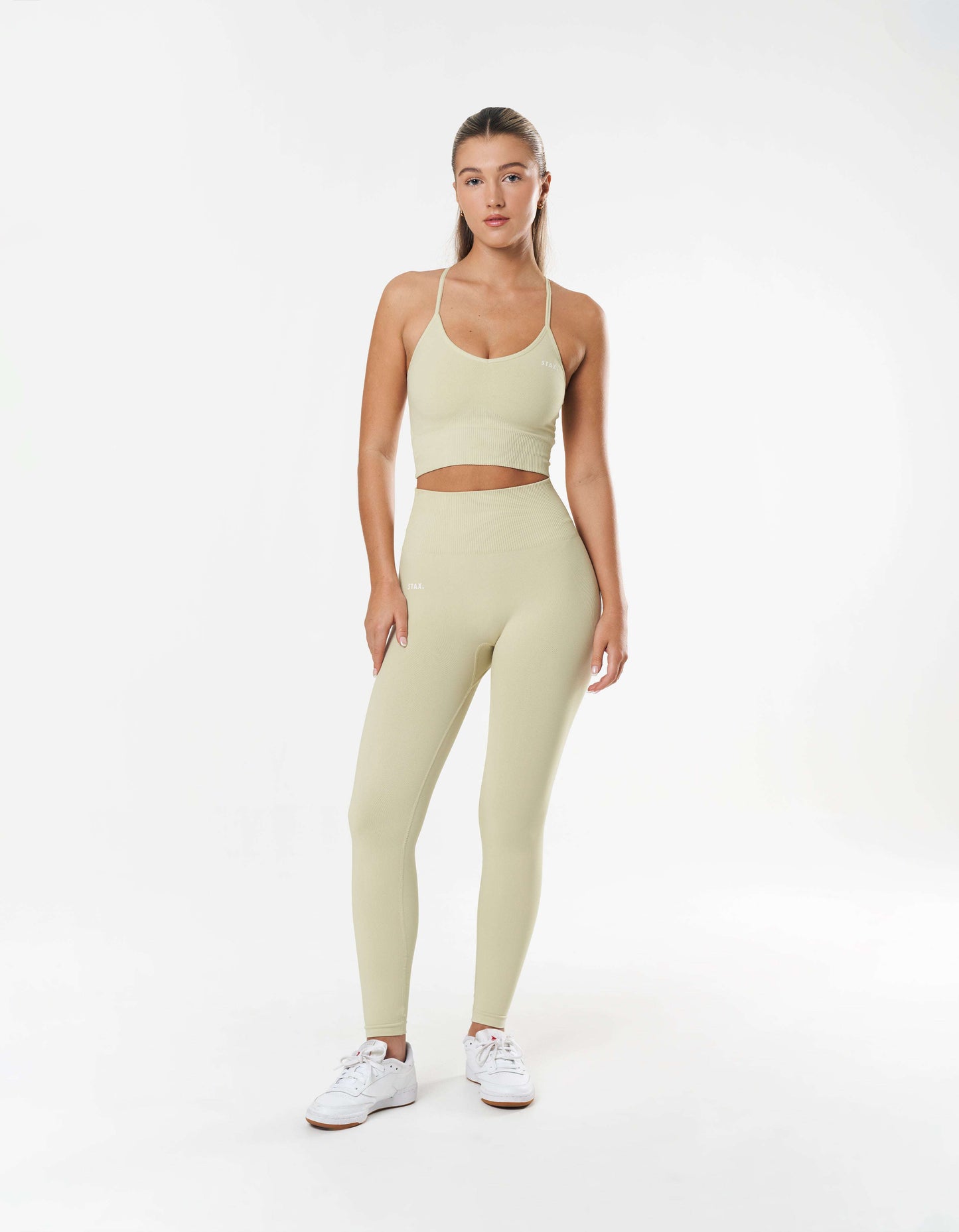 Premium Seamless Strappy Crop - Vanilla Essence