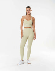 Premium Seamless Strappy Crop - Vanilla Essence