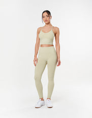 Premium Seamless Strappy Crop - Vanilla Essence