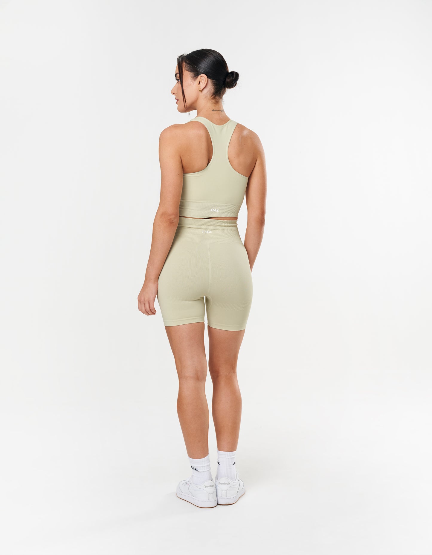 Premium Seamless Midi Bike Shorts - Vanilla Essence