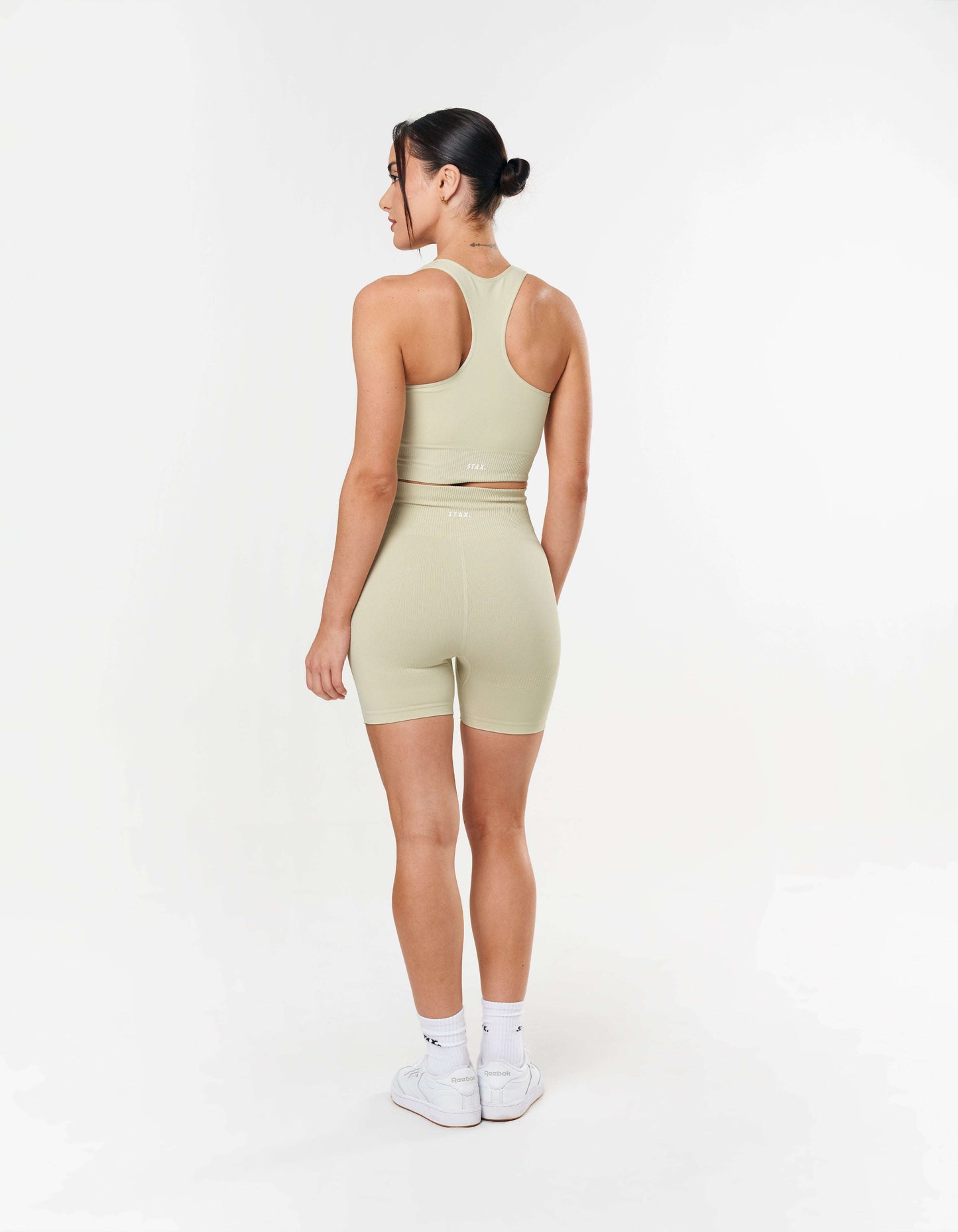 Premium Seamless Midi Bike Shorts - Vanilla Essence