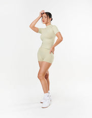 Premium Seamless Mini Bike Shorts - Vanilla Essence