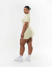 Premium Seamless Mini Bike Shorts - Vanilla Essence