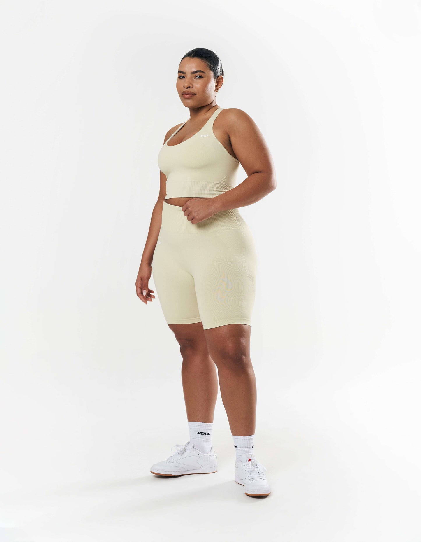 Premium Seamless Racer Crop - Vanilla Essence