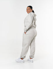 Essential Cropped Zip - Grey Marle