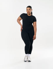Short Sleeve Full Length Bodysuit NANDEX™ - Black