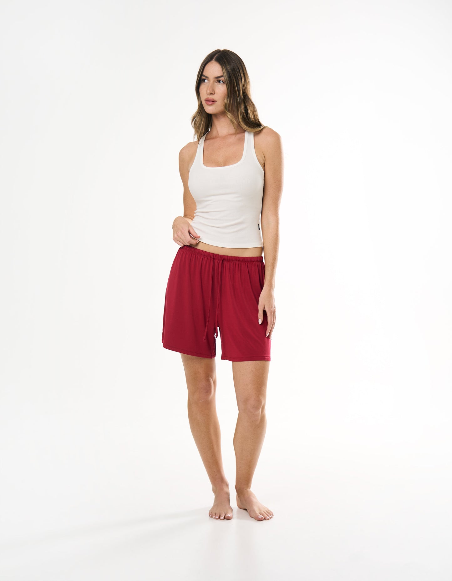 Sleep Ribbed Tank - White