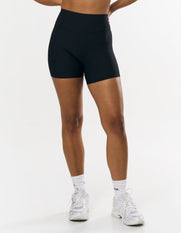 Active Rib Midi Bike Shorts - Black