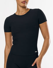 Active Rib Fitted Tee - Black