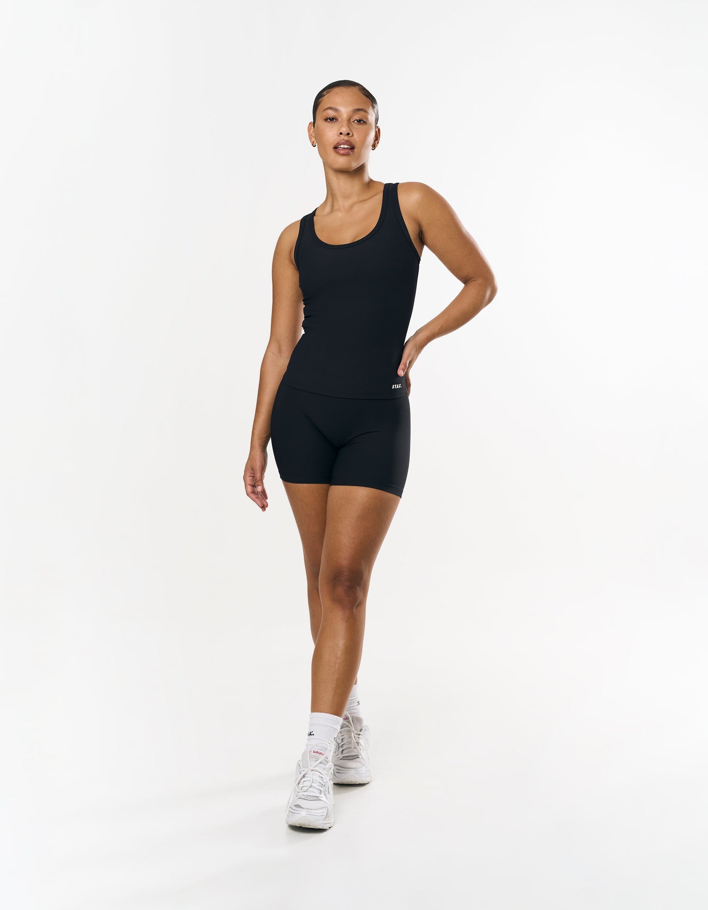 Active Rib Racer Singlet - Black