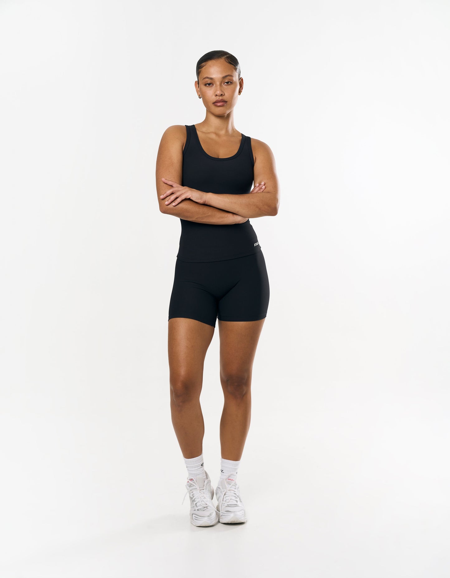 Active Rib Midi Bike Shorts - Black