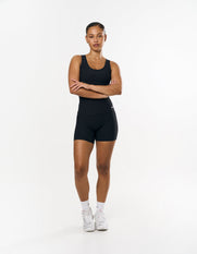Active Rib Midi Bike Shorts - Black
