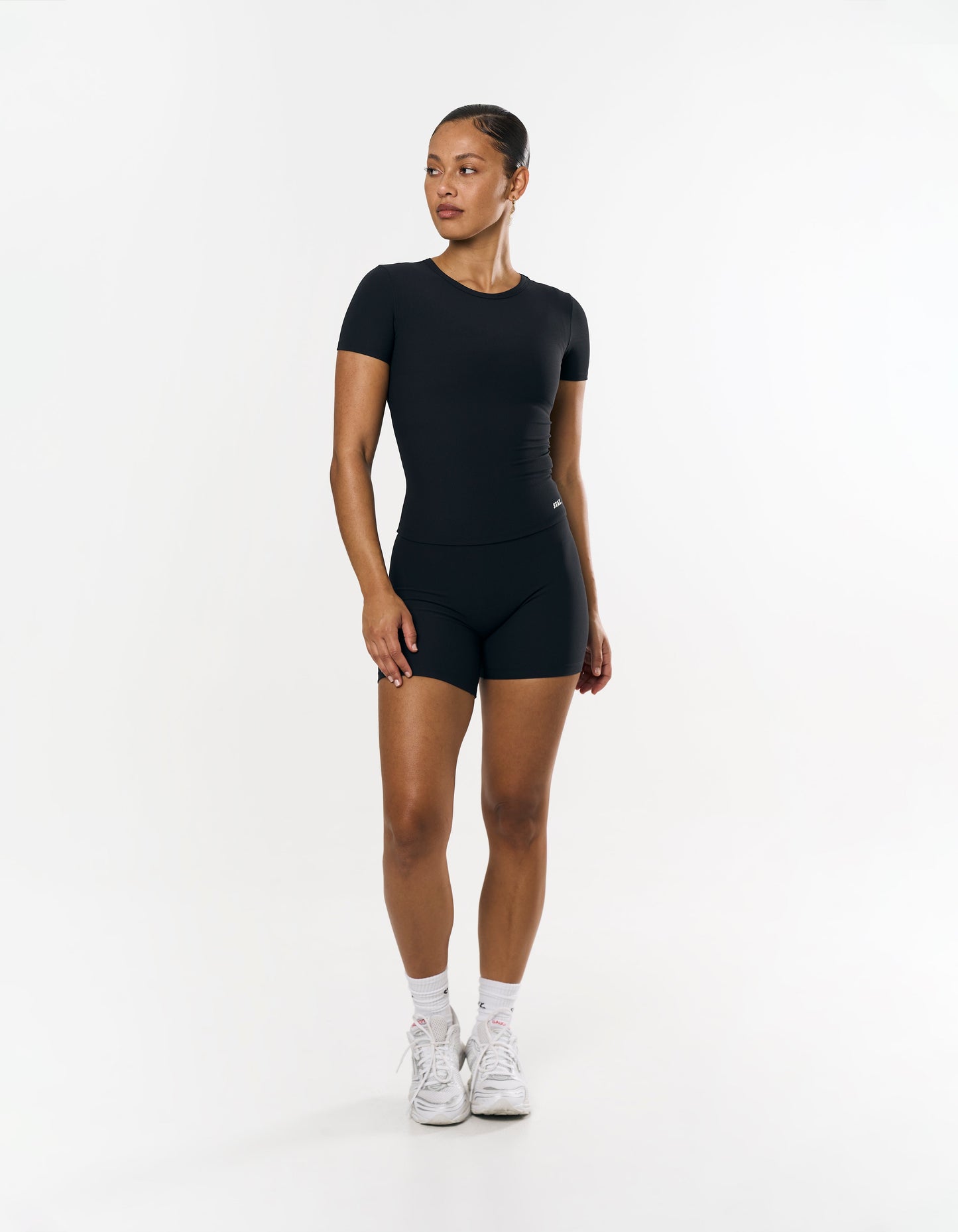 Active Rib Fitted Tee - Black