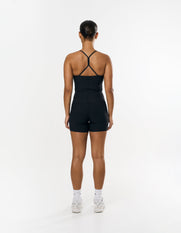 Active Rib Strappy Singlet - Black