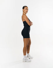 Active Rib Strappy Singlet - Black