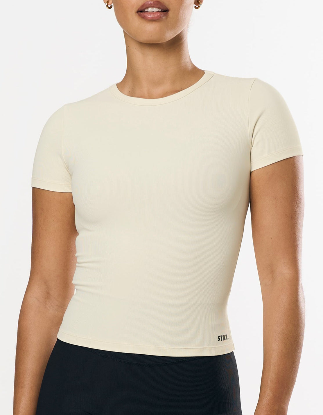 Active Rib Fitted Tee - Cloud