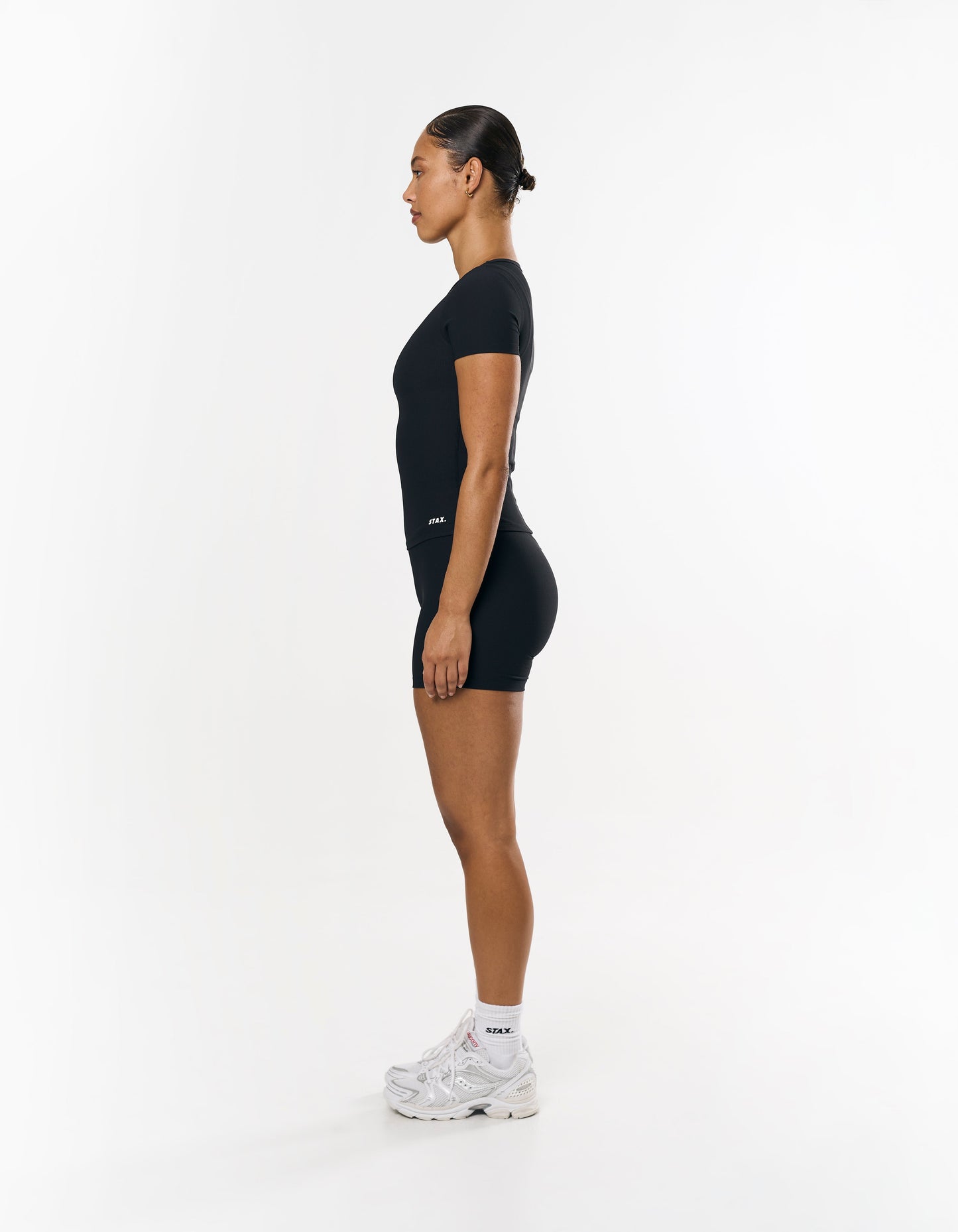 Active Rib Fitted Tee - Black