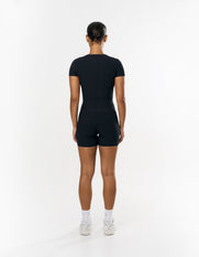 Active Rib Fitted Tee - Black