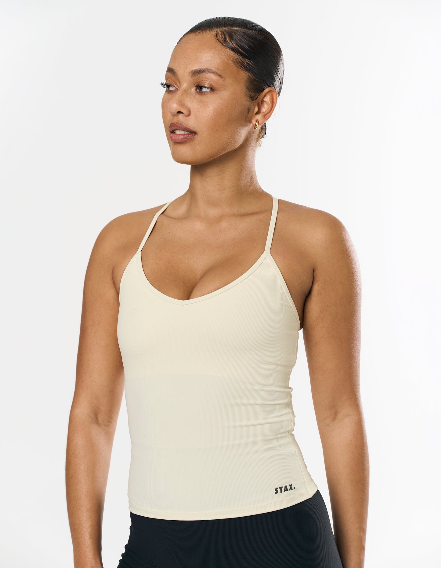 Active Rib Strappy Singlet - Cloud