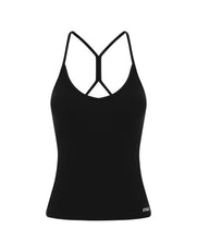 Active Rib Strappy Singlet - Black