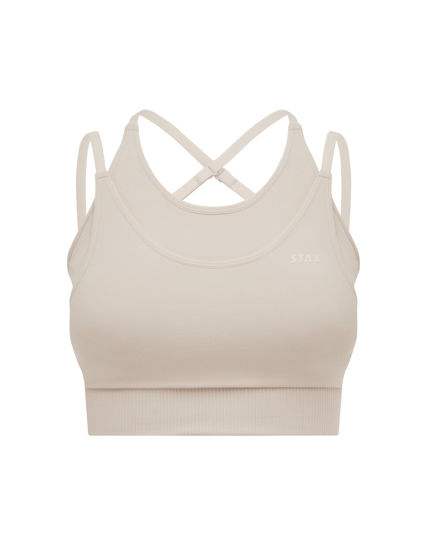 Premium Seamless Layered Crop - Bone