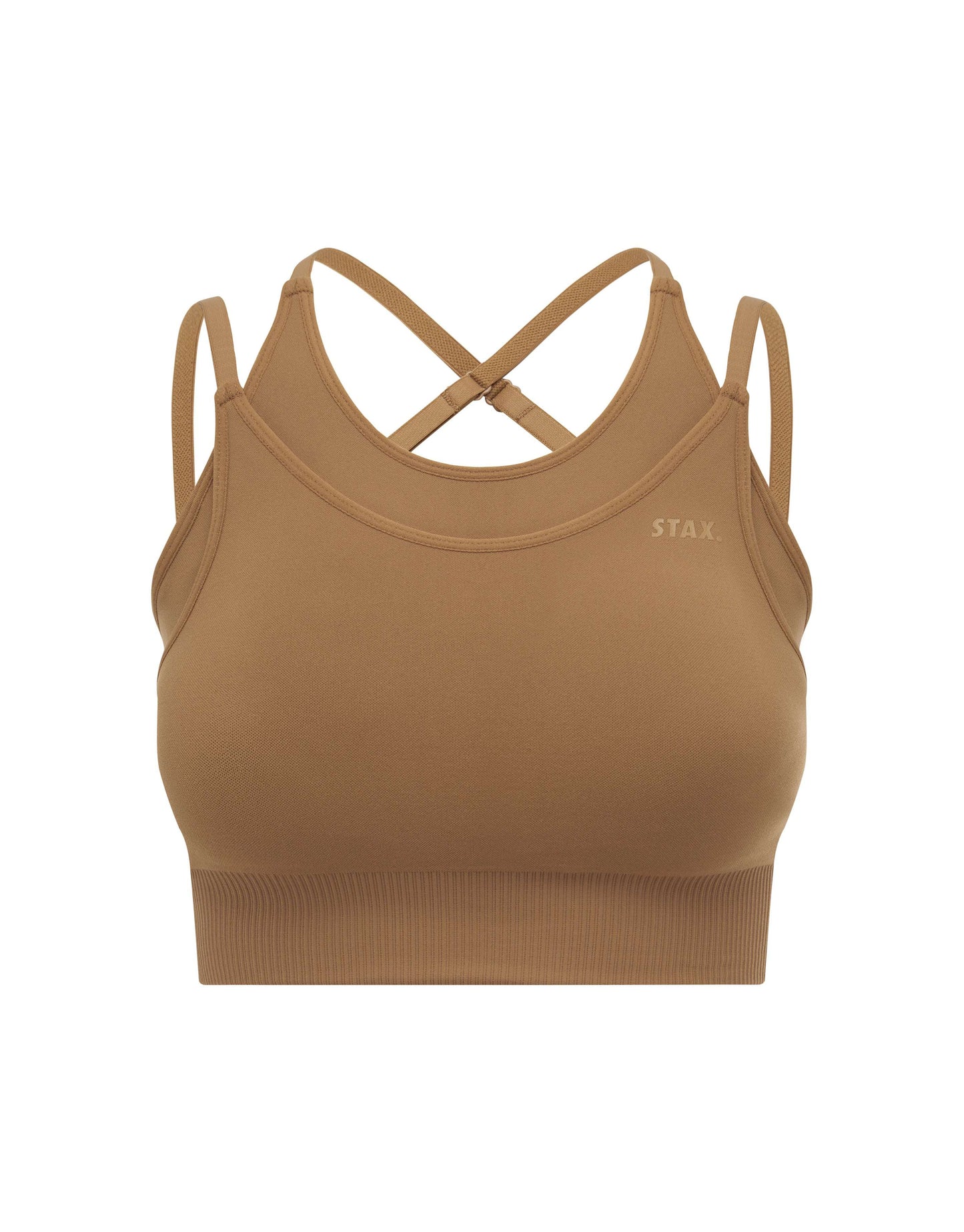 Premium Seamless Layered Crop - Toffee