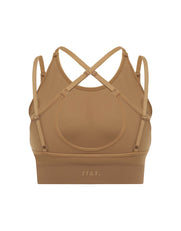 Premium Seamless Layered Crop - Toffee