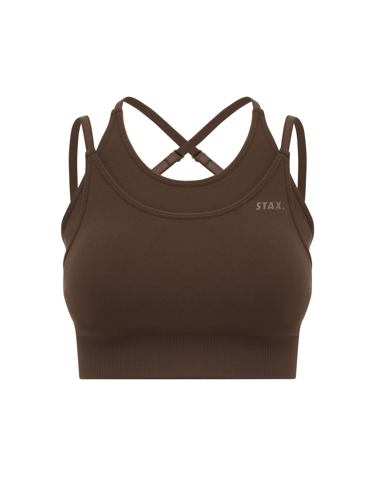 Premium Seamless Layered Crop - Cocoa