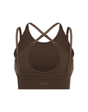 Premium Seamless Layered Crop - Cocoa