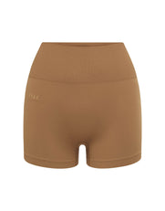 Premium Seamless Mini Bike Shorts - Toffee