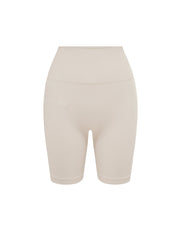 Premium Seamless Midi Bike Shorts - Bone