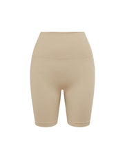 Premium Seamless Midi Bike Shorts - Taupe
