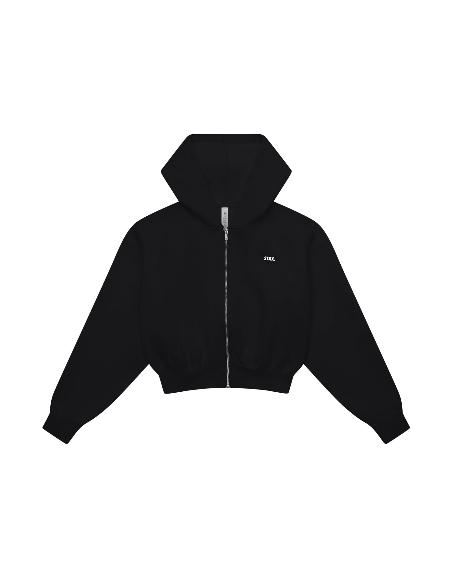 Cropped Zip Hoodie Solfleece® - Black