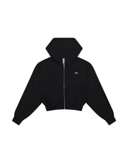 Cropped Zip Hoodie Solfleece® - Black