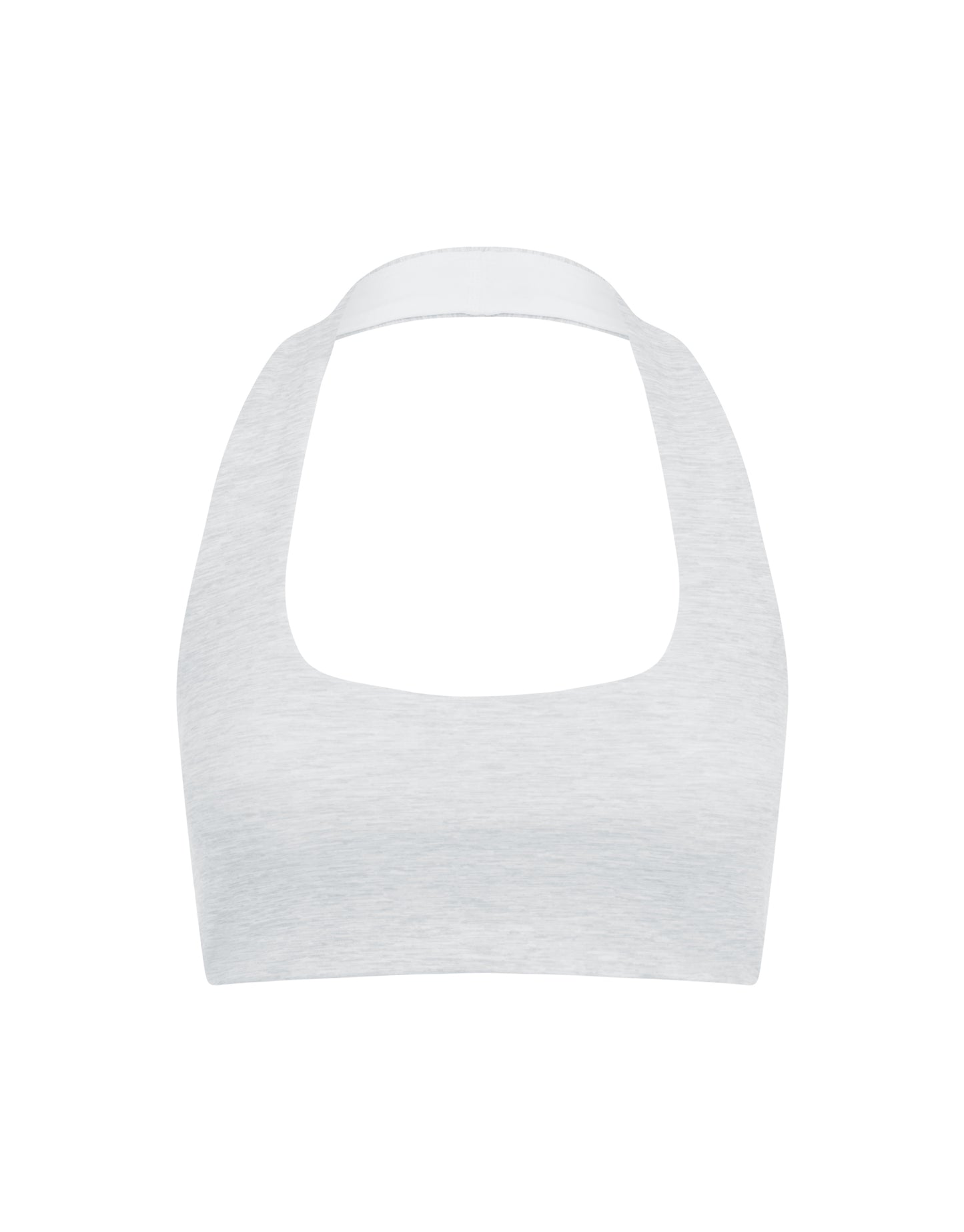 Square Neck Halter Crop Airlyte - Grey Marle
