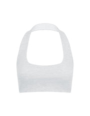 Square Neck Halter Crop Airlyte - Grey Marle