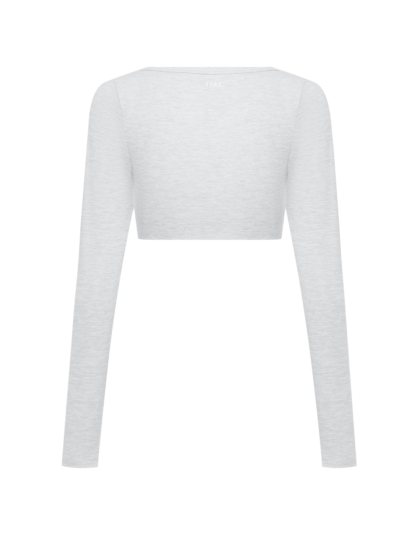 Square Neck Cropped Long Sleeve Airlyte - Grey Marle