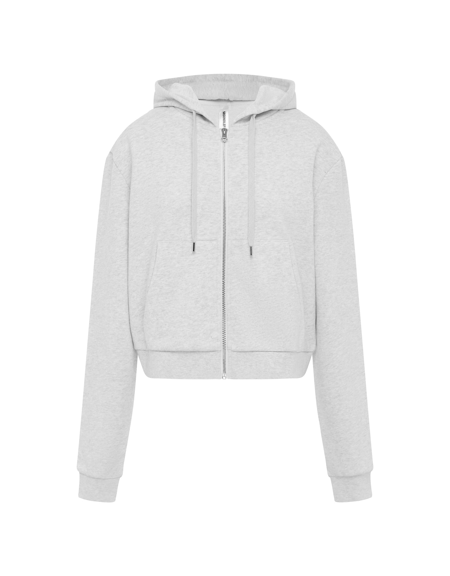 Essential Cropped Zip - Grey Marle