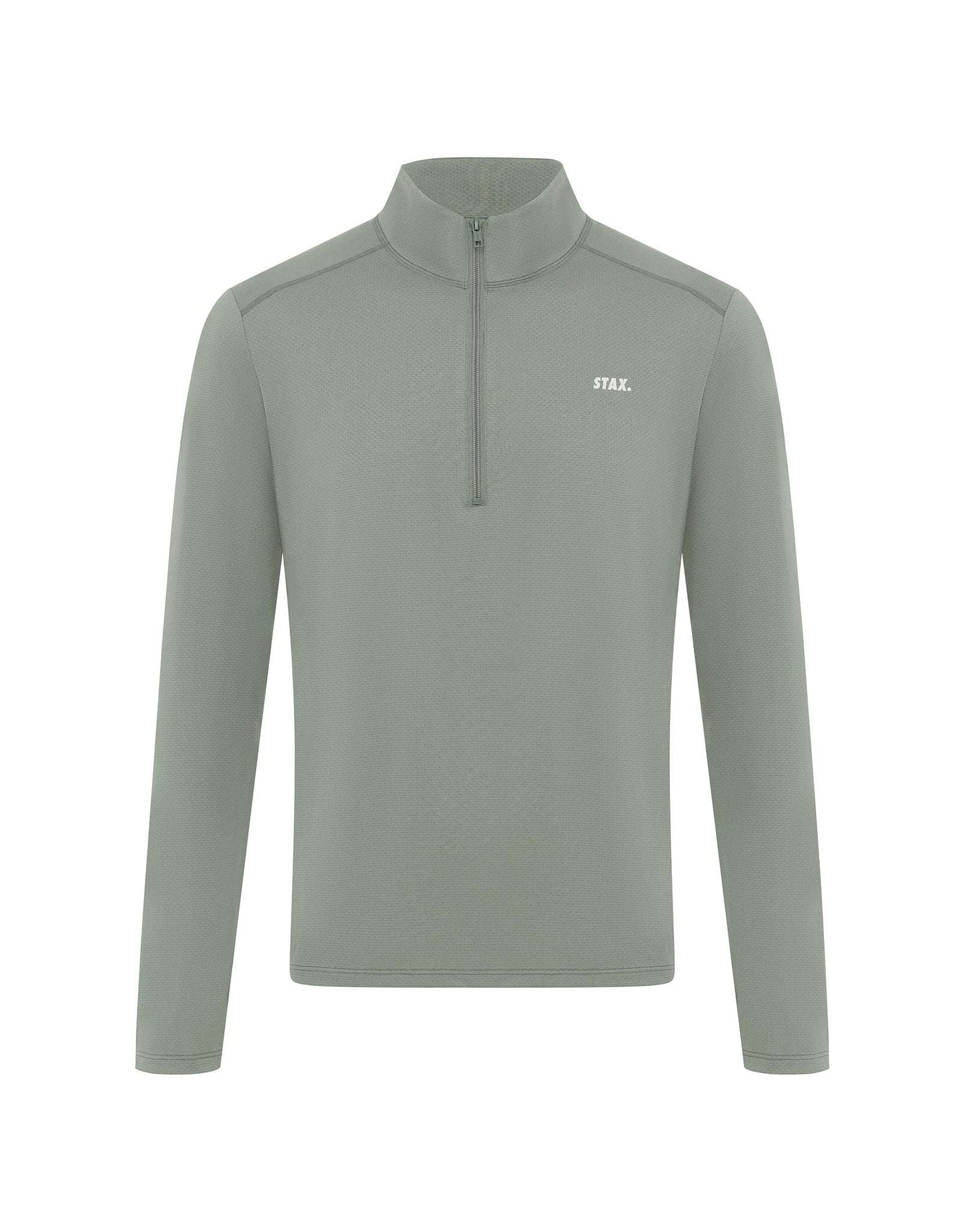 Mens Sport 1/4 Zip Long Sleeve - Sage