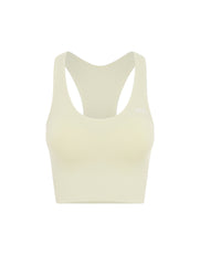 Premium Seamless Racer Crop - Vanilla Essence