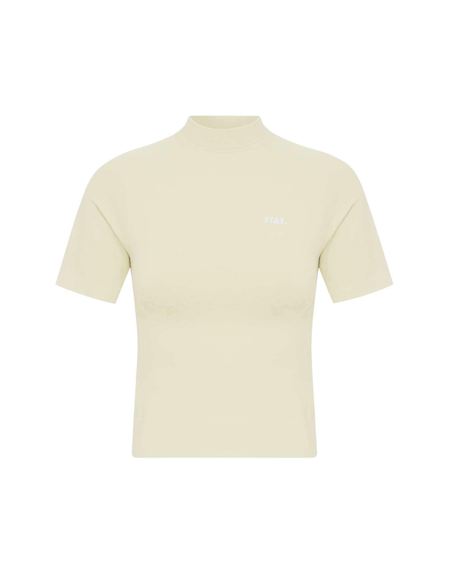 Premium Seamless High Neck Tee - Vanilla Essence