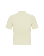 Premium Seamless High Neck Tee - Vanilla Essence