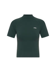 Premium Seamless High Neck Tee - Forest