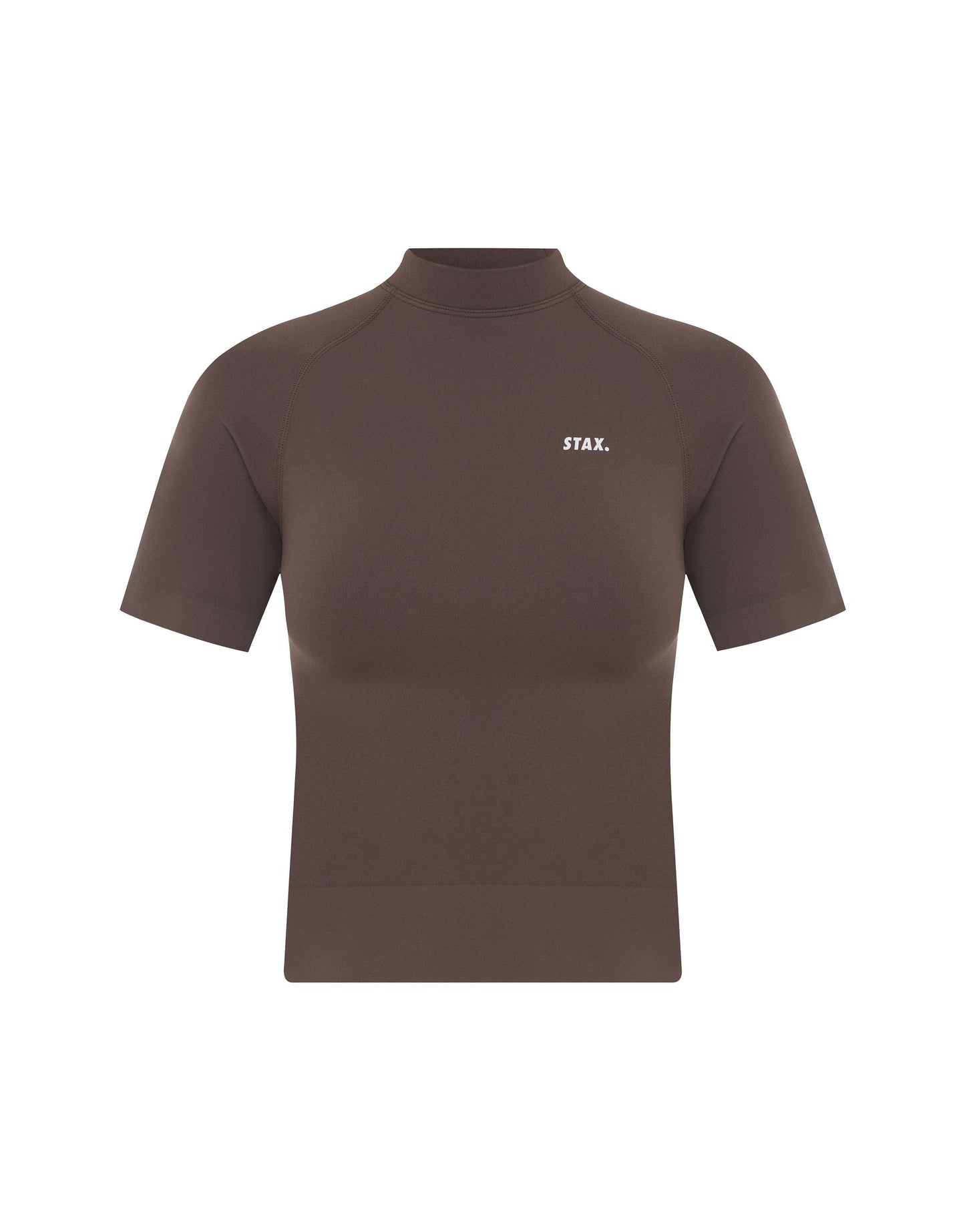 Premium Seamless High Neck Tee - Cedar