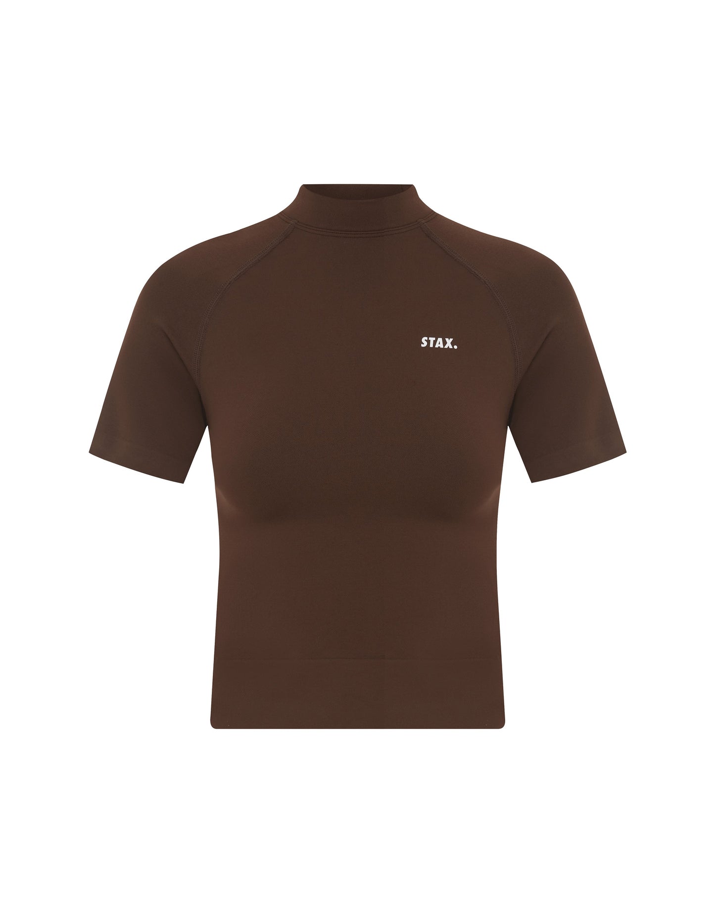 Premium Seamless High Neck Tee - Umber