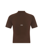 Premium Seamless High Neck Tee - Umber