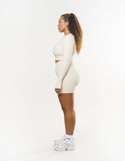 V front Cropped Long Sleeve NANDEX™ - Cream